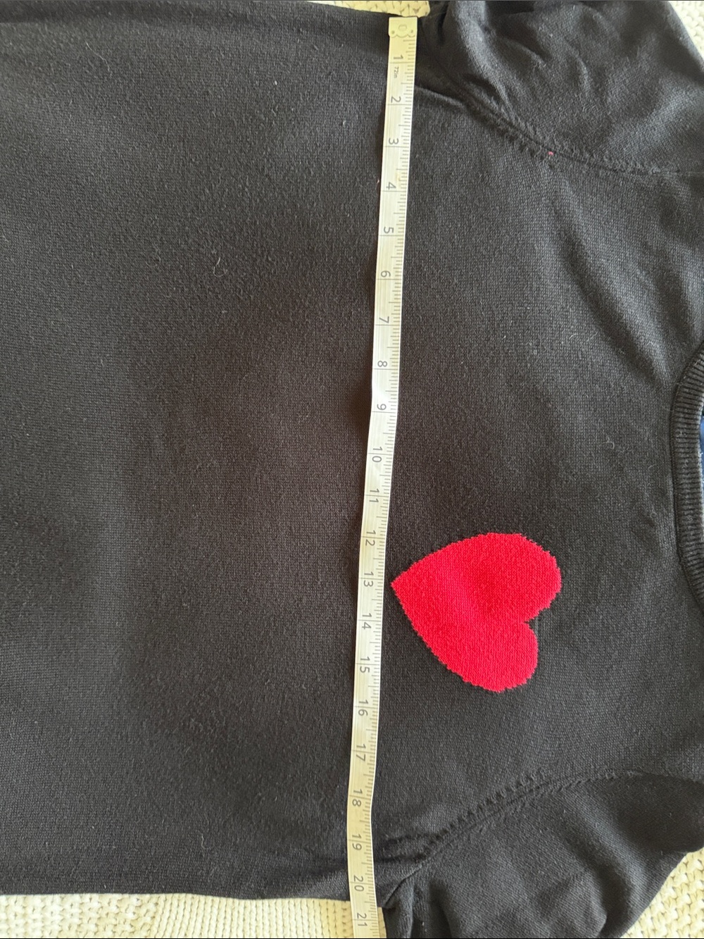 Black Sweater with Red Heart Detail - Picture 4 of 4
